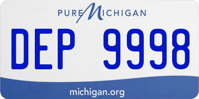 MI license plate DEP9998