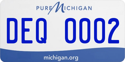 MI license plate DEQ0002