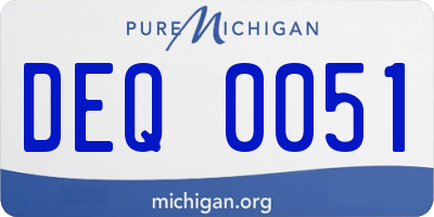 MI license plate DEQ0051