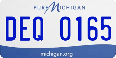 MI license plate DEQ0165