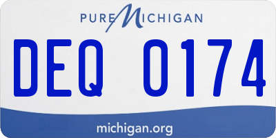 MI license plate DEQ0174