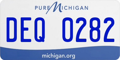 MI license plate DEQ0282