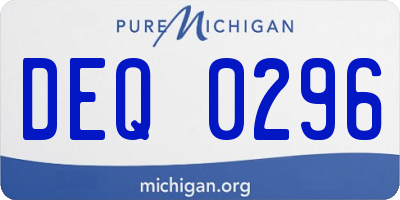 MI license plate DEQ0296