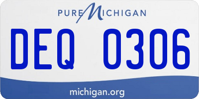 MI license plate DEQ0306