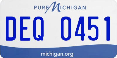 MI license plate DEQ0451