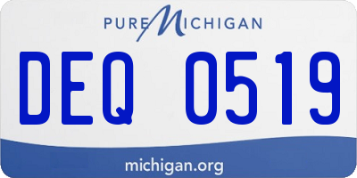 MI license plate DEQ0519
