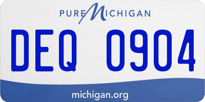 MI license plate DEQ0904