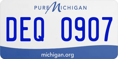 MI license plate DEQ0907