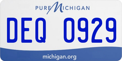 MI license plate DEQ0929