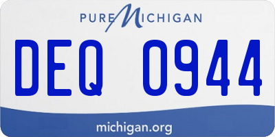 MI license plate DEQ0944