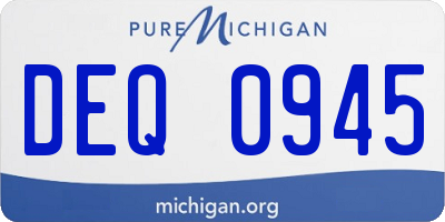 MI license plate DEQ0945