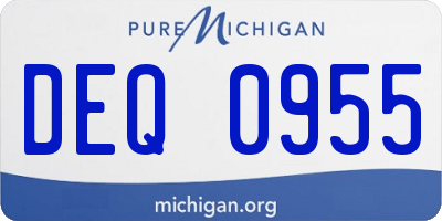 MI license plate DEQ0955