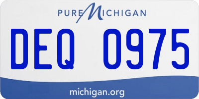 MI license plate DEQ0975