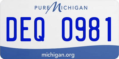 MI license plate DEQ0981