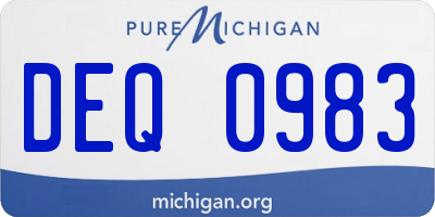 MI license plate DEQ0983