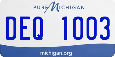 MI license plate DEQ1003