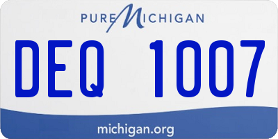 MI license plate DEQ1007