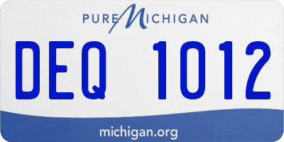 MI license plate DEQ1012