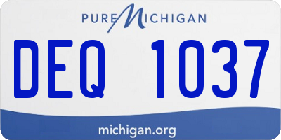 MI license plate DEQ1037