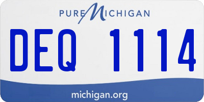 MI license plate DEQ1114