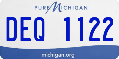 MI license plate DEQ1122