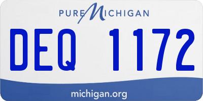 MI license plate DEQ1172