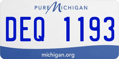 MI license plate DEQ1193