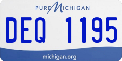 MI license plate DEQ1195