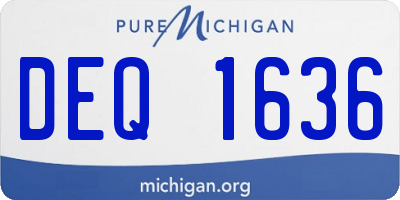 MI license plate DEQ1636