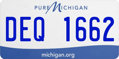 MI license plate DEQ1662