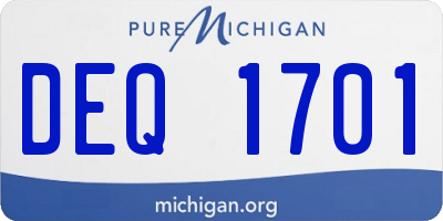MI license plate DEQ1701