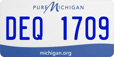 MI license plate DEQ1709