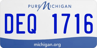 MI license plate DEQ1716
