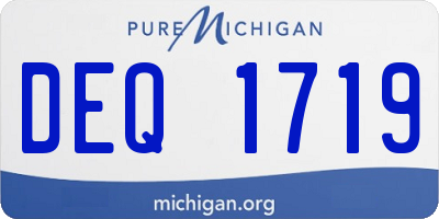 MI license plate DEQ1719