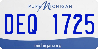 MI license plate DEQ1725
