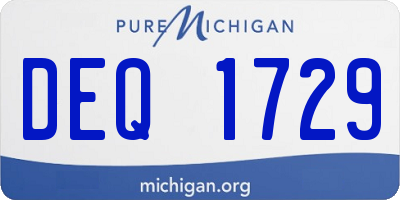 MI license plate DEQ1729