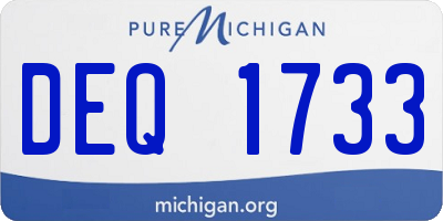 MI license plate DEQ1733