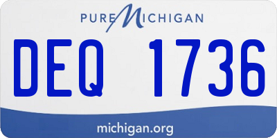 MI license plate DEQ1736