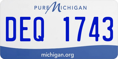 MI license plate DEQ1743