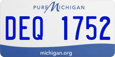 MI license plate DEQ1752