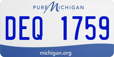 MI license plate DEQ1759