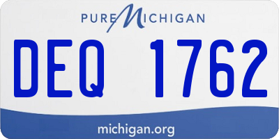 MI license plate DEQ1762