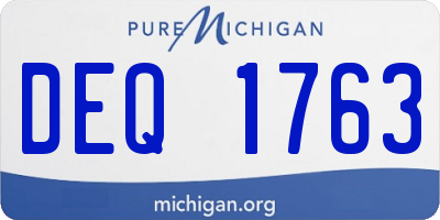 MI license plate DEQ1763