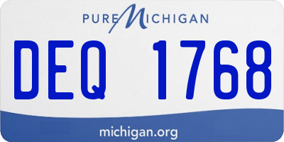 MI license plate DEQ1768