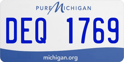 MI license plate DEQ1769
