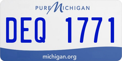 MI license plate DEQ1771