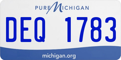 MI license plate DEQ1783