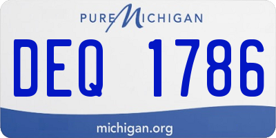 MI license plate DEQ1786