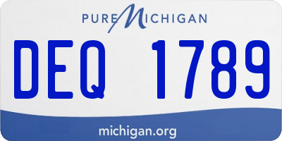 MI license plate DEQ1789