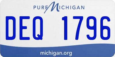 MI license plate DEQ1796